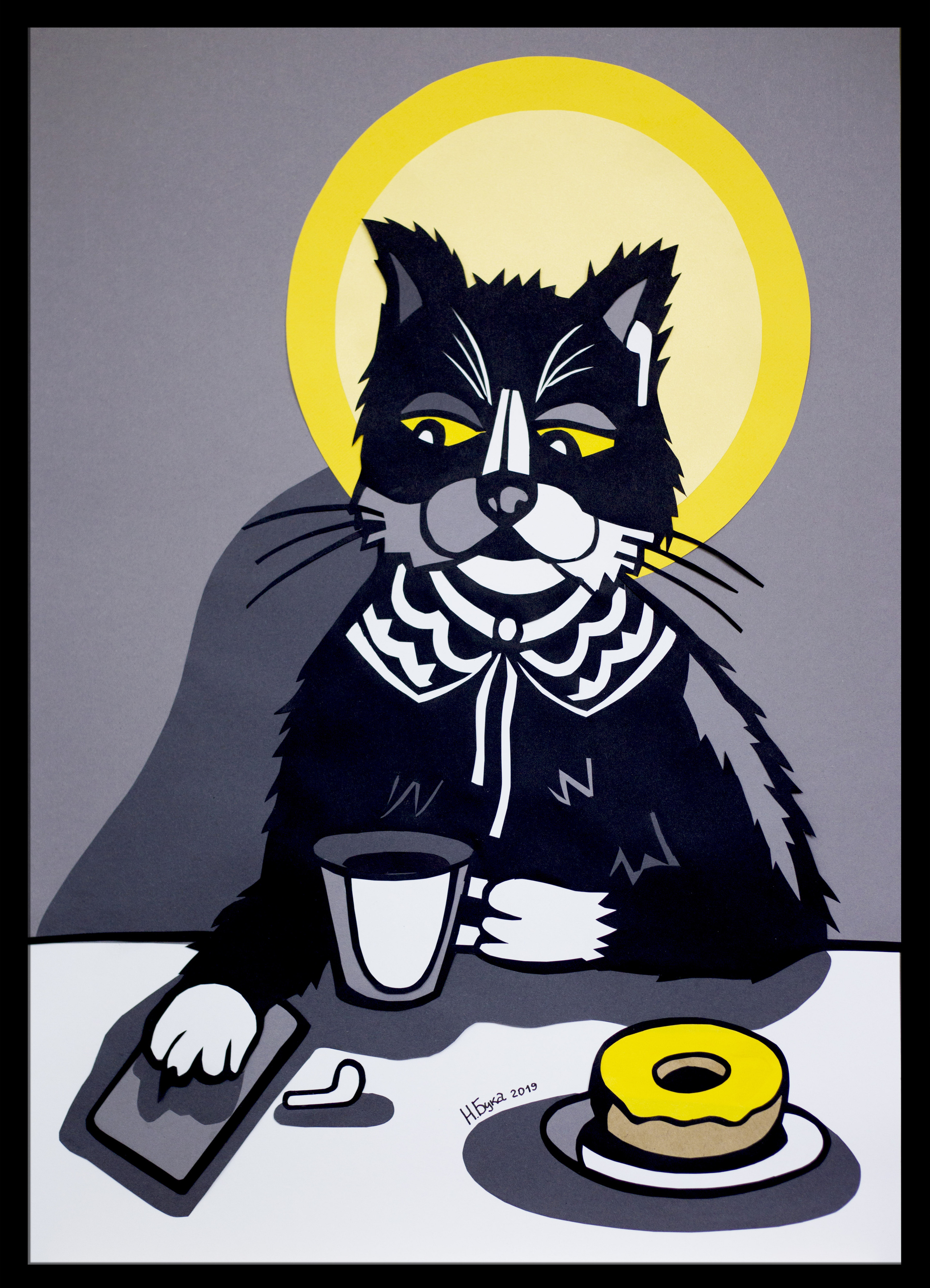 Symbol of faith, butinanka, colored paper, 2019, 50x60