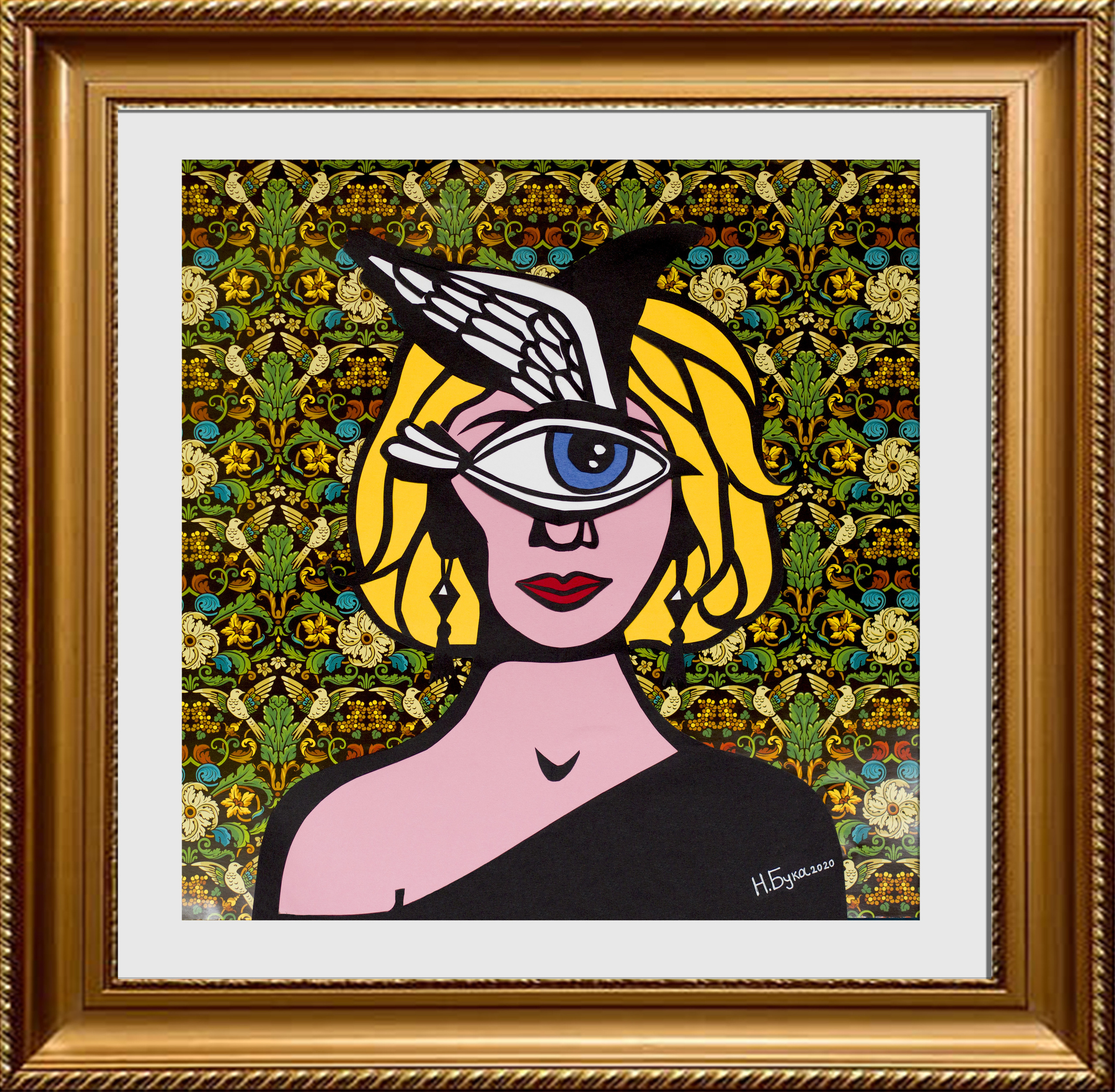 "Self-portrait", butinanka, colored paper, 2020