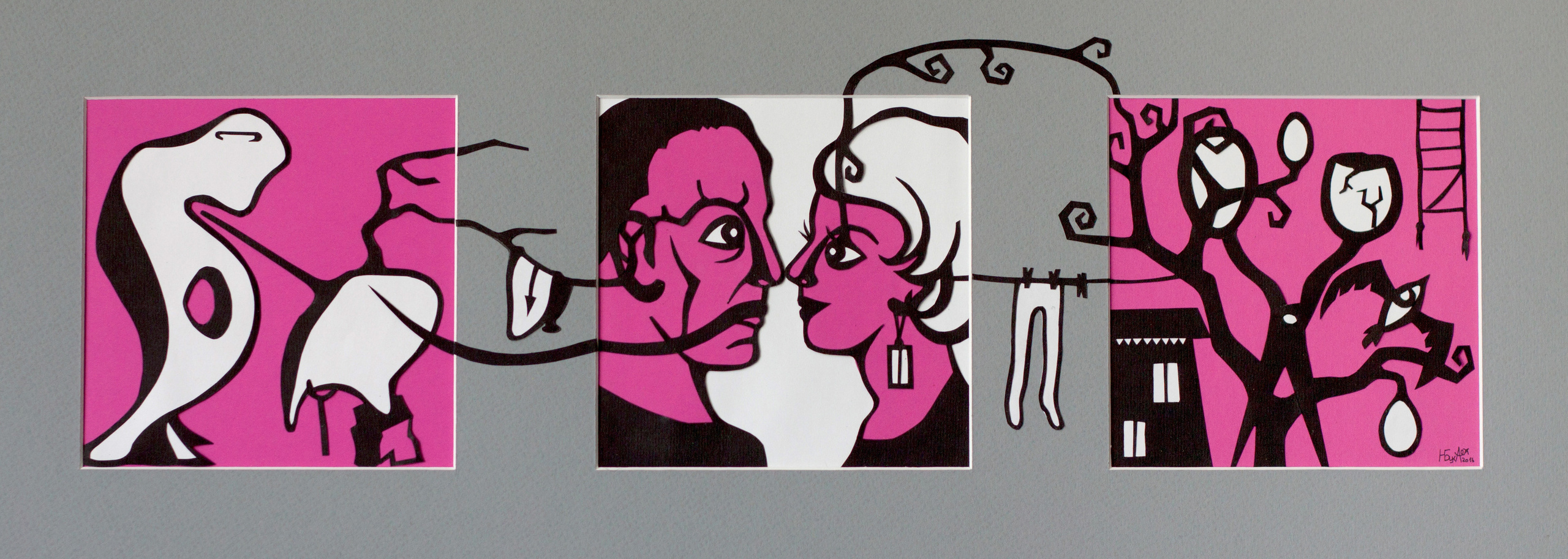 Meeting with Salvador Dali, 2013, 35x78, colored paper