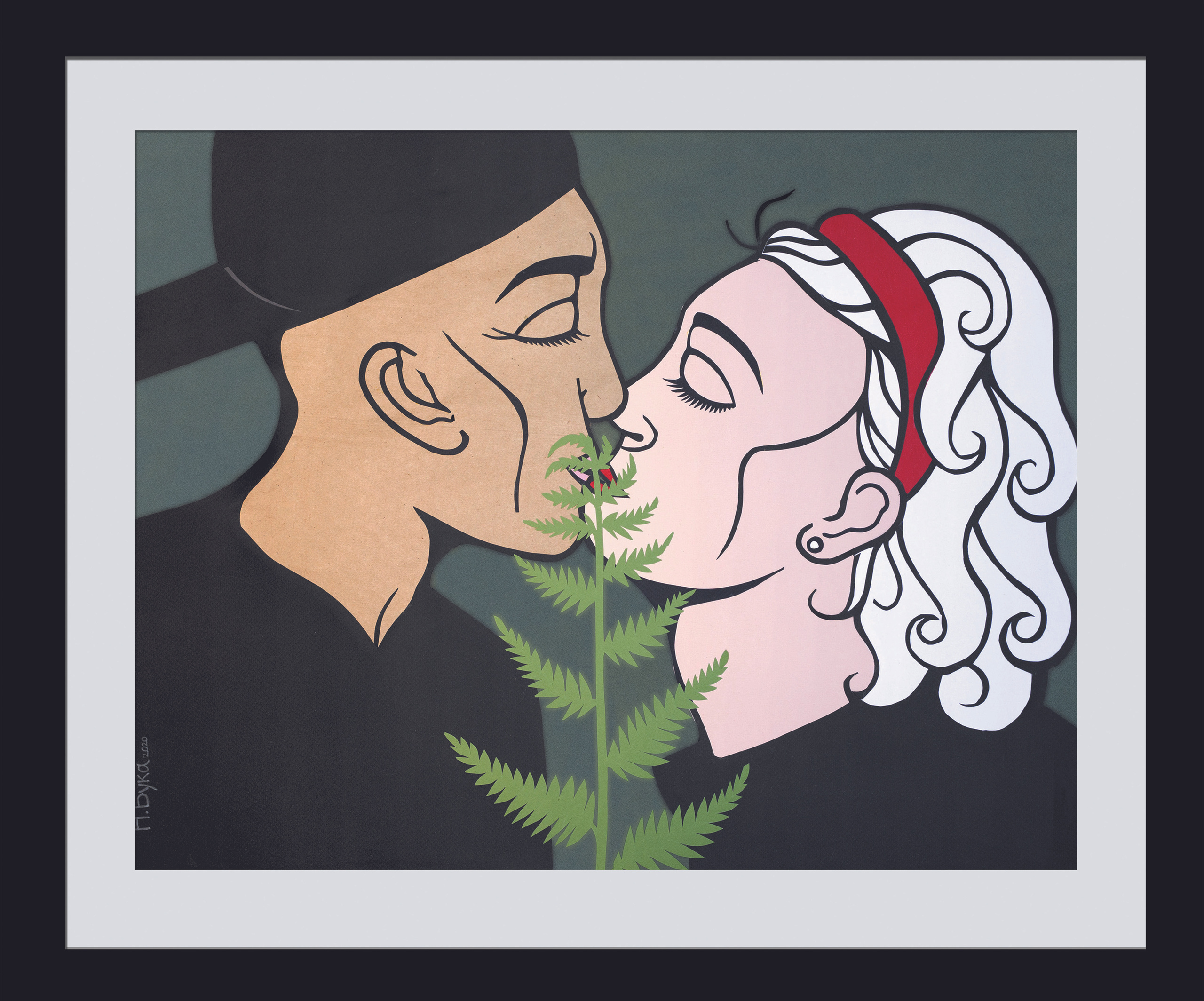 Kiss, butinanka, colored paper, 2020