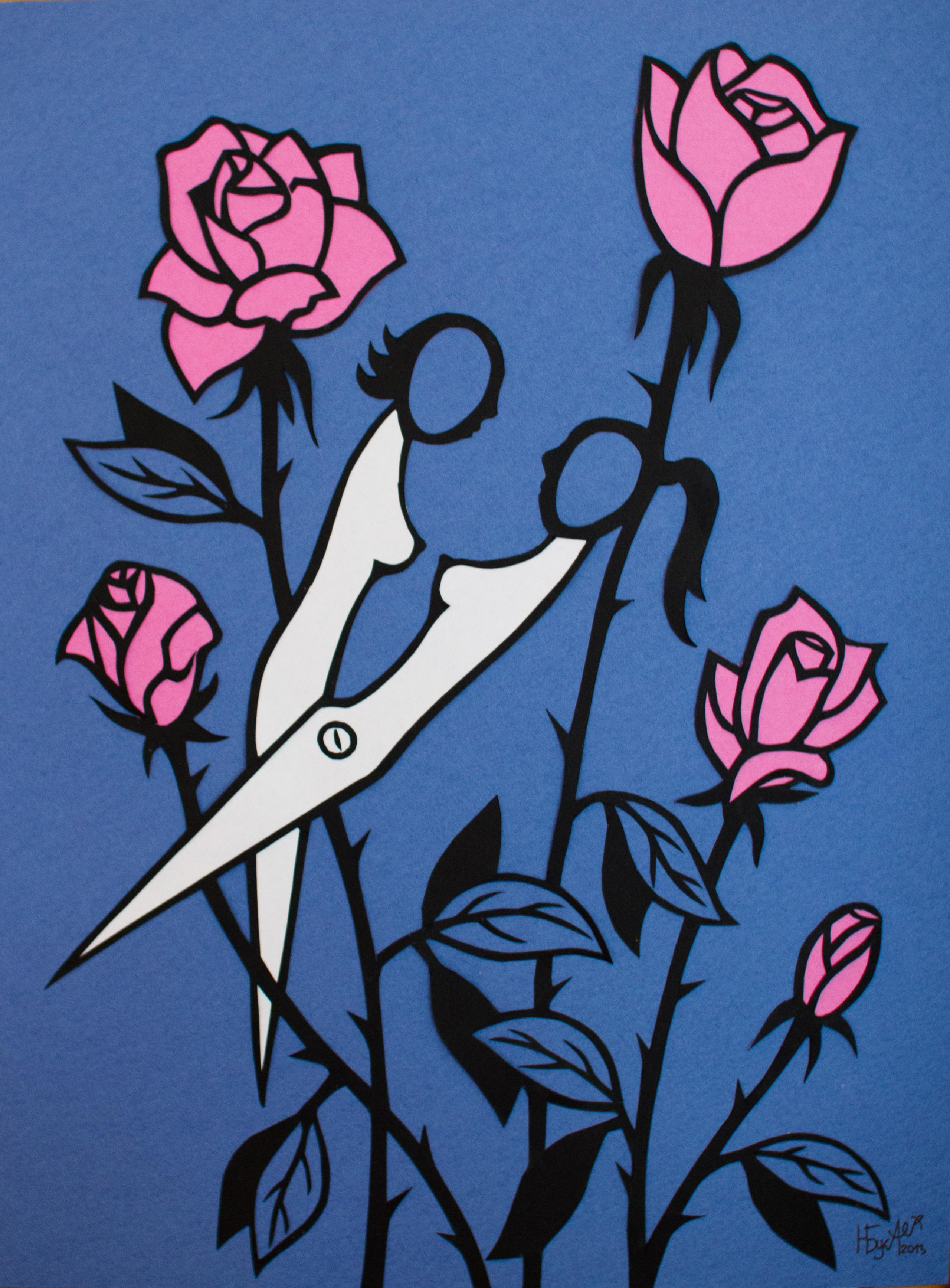 Roses, 2013, 40x50, colored paper