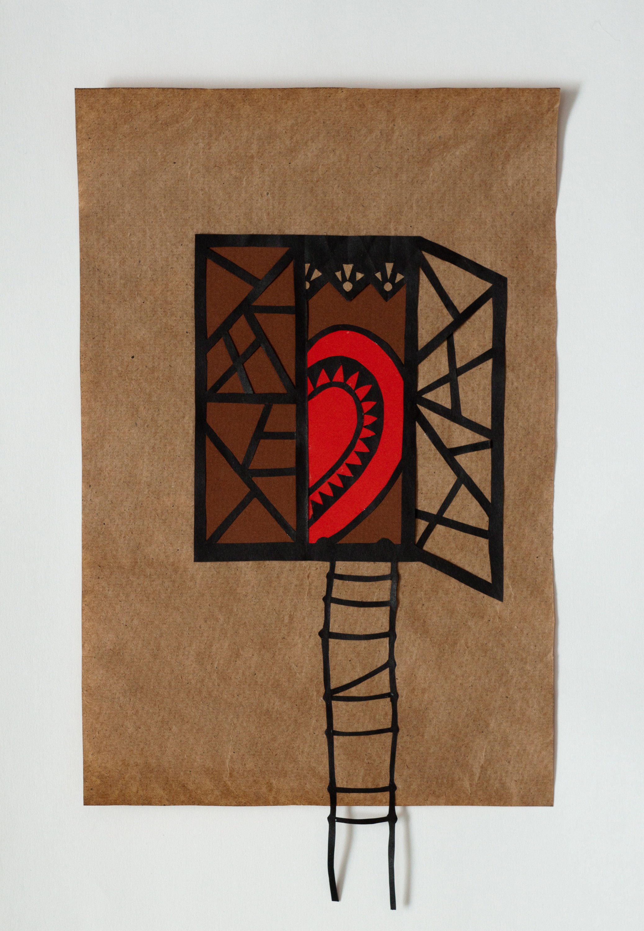 The path to the heart, 2013, 30x40, colored paper