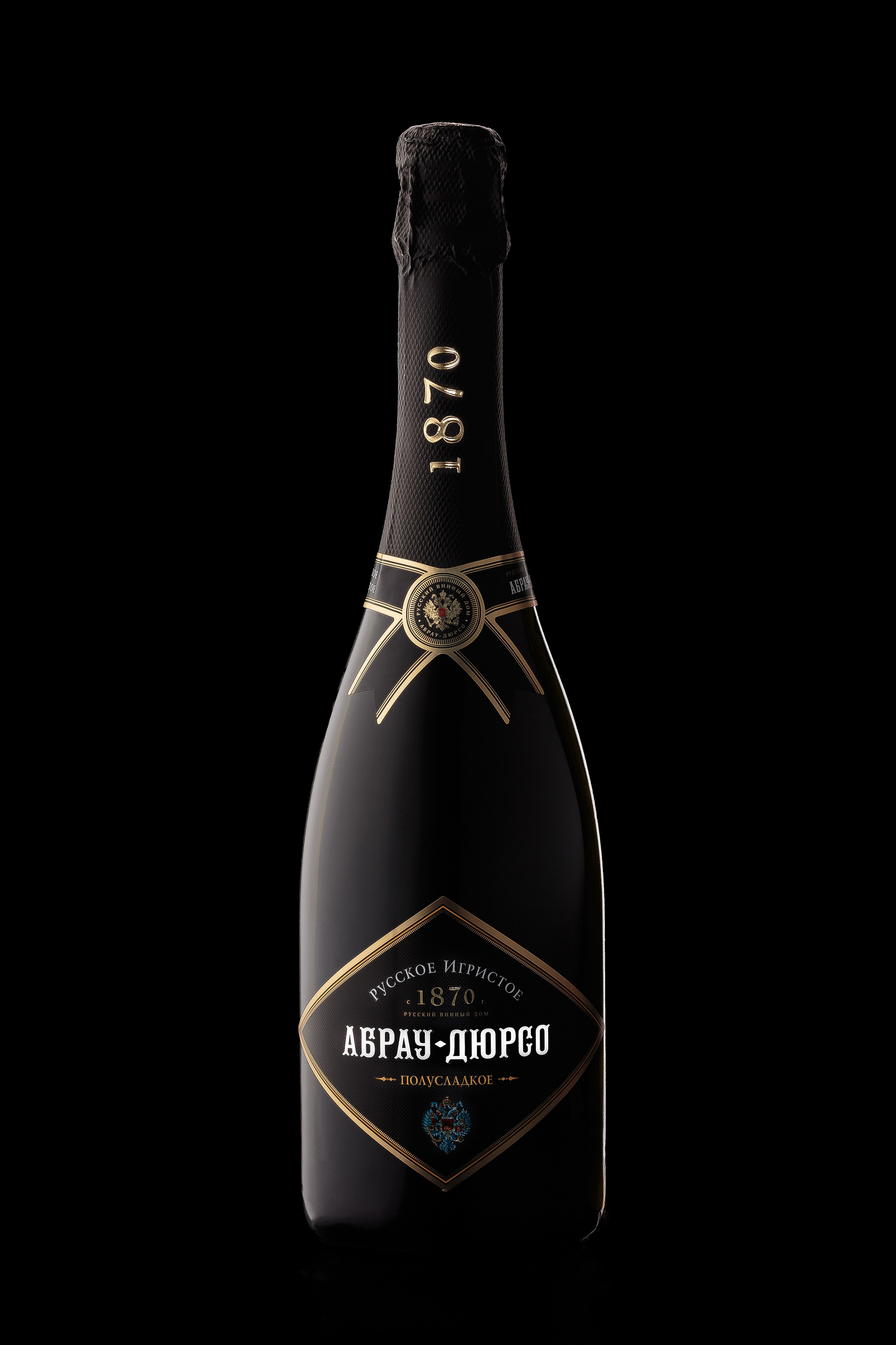 Предметная фотосъемка бутылки шампанского для соцсетей