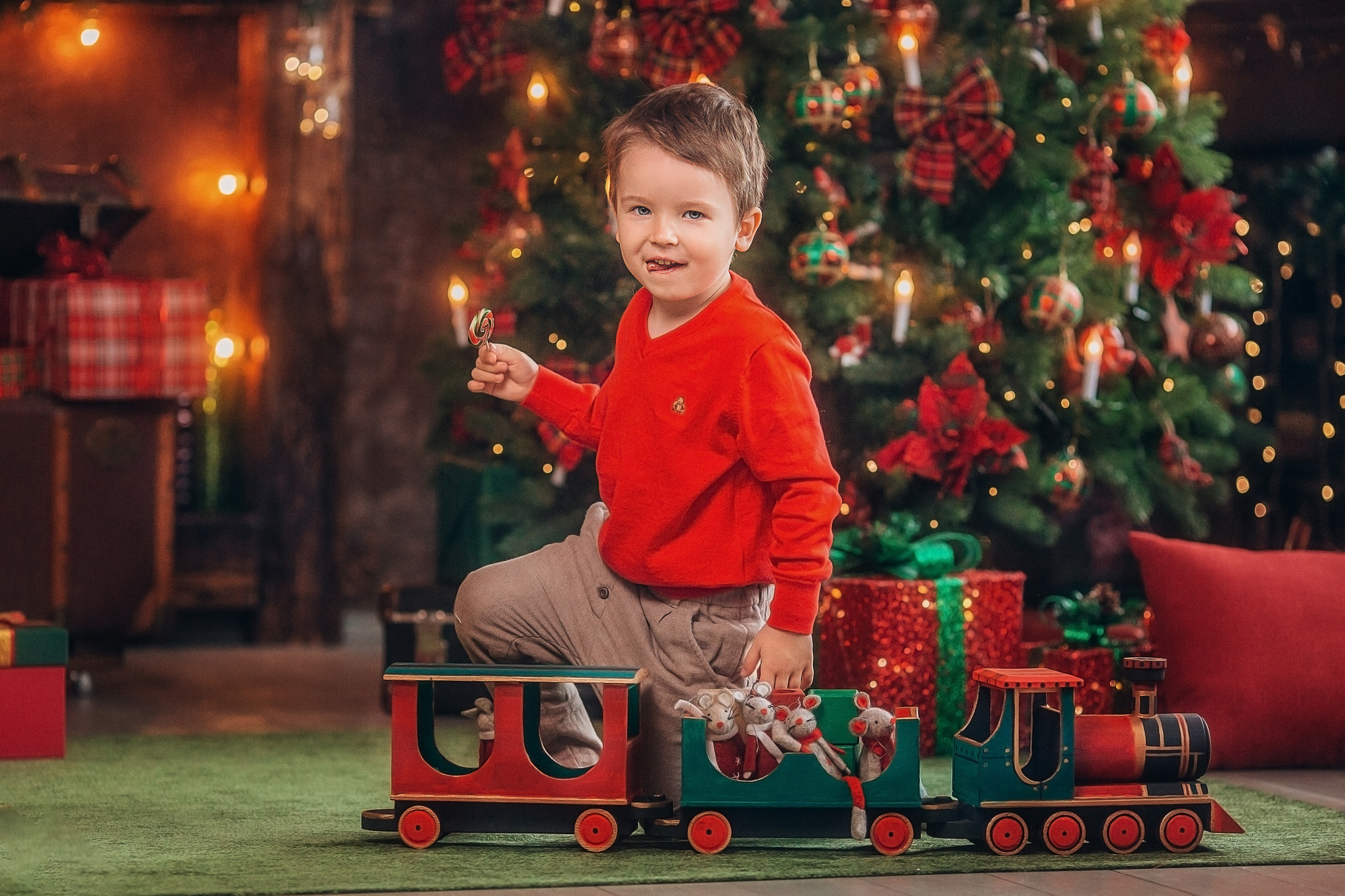 Новый год 2021. Детский и семейный фотограф с животными в Москве Гурьева Надежда