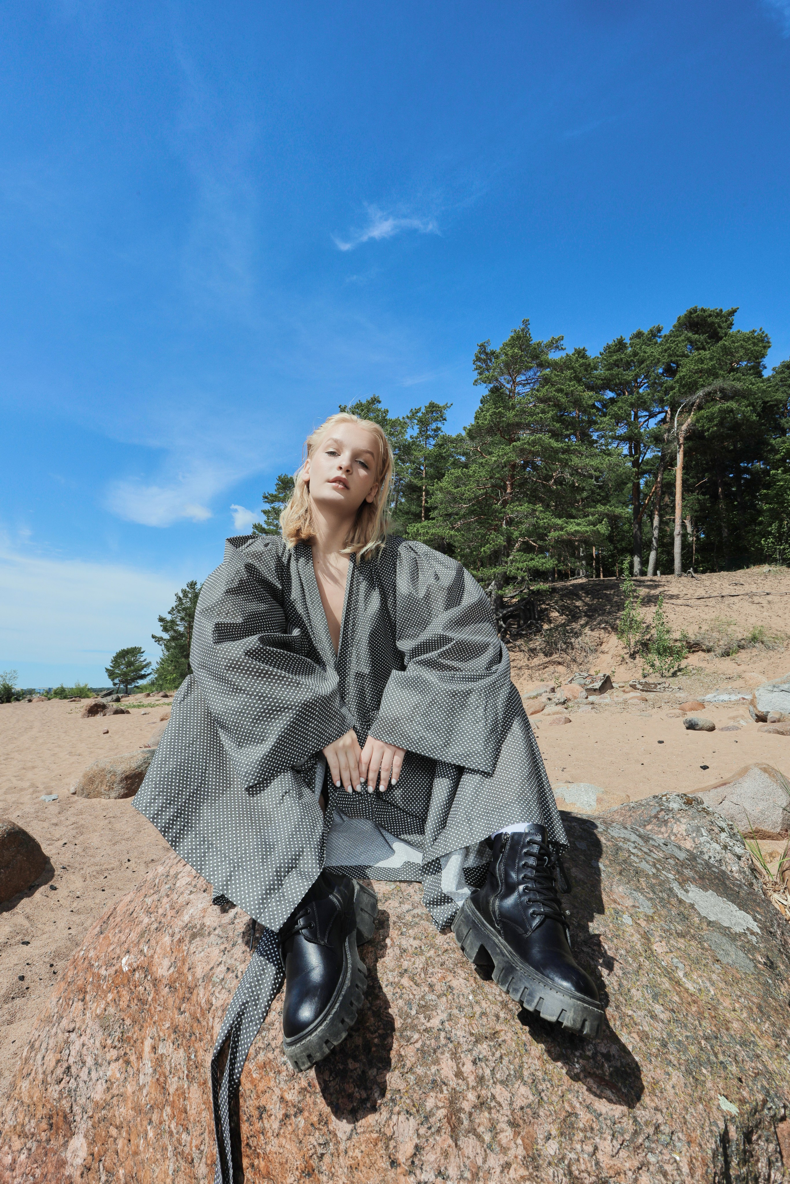 Съёмка на Финском заливе. Одежда из Санкт-Петербурга СИНИОКО