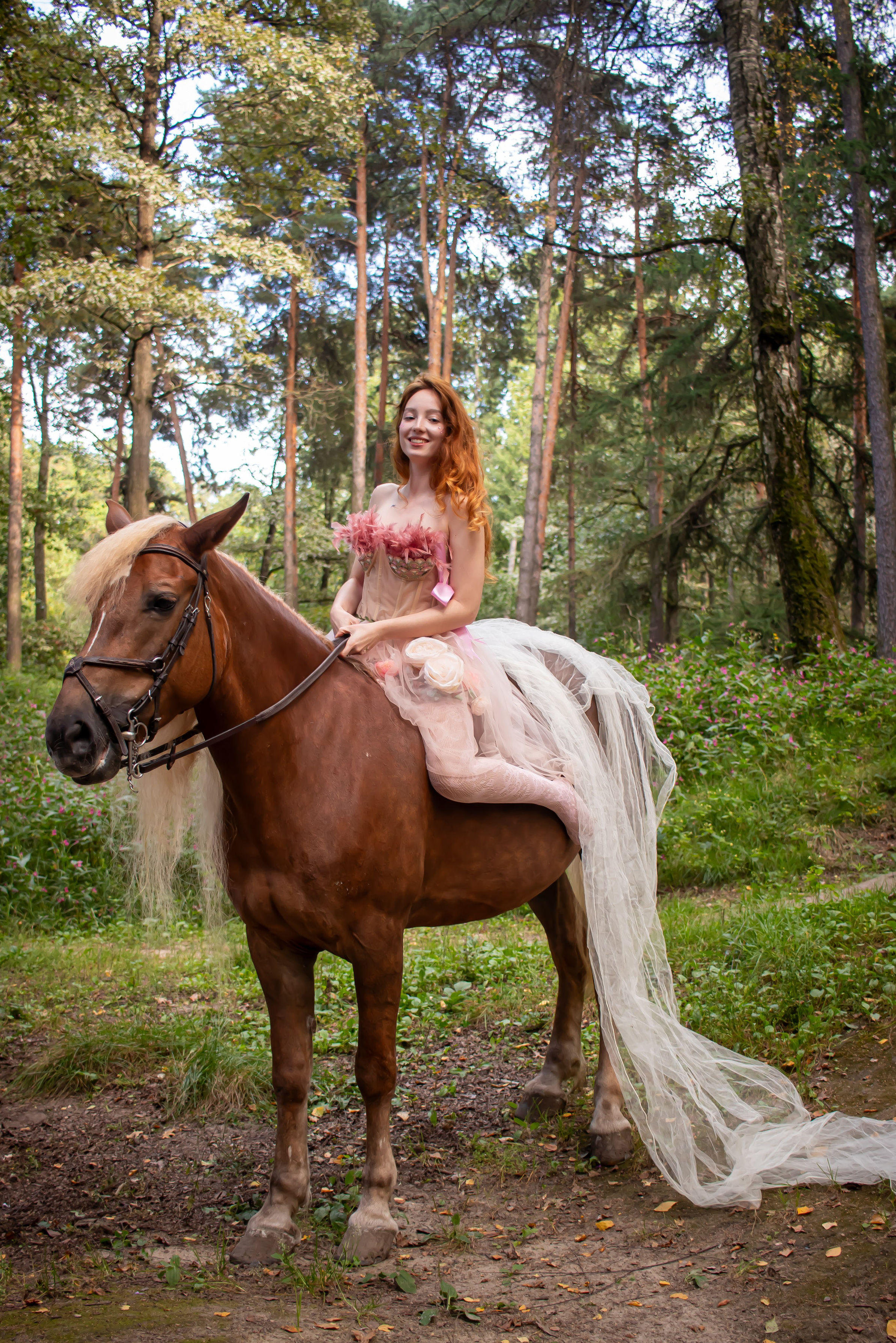 Тематическая фотосессия «Принцесса на лошади» в лесу, сказочный образ — фотограф Карасёва Елена, Московская область Москва