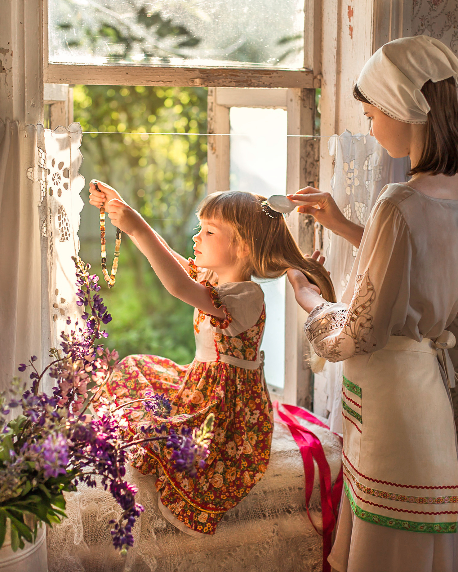Семейная фотосессия, фотосессия в деревне, деревенский дом, чаепитие. Профессиональный фотограф, фотохудожник, видеограф из Москвы
