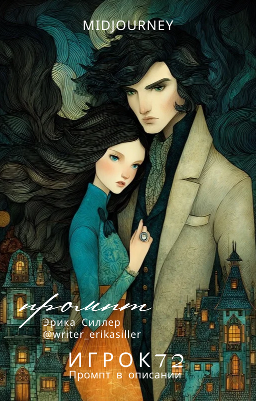 Промпт Midjourney | Персонажи темного романа | Обложка для книги. Эрика Силлер | Темные романы