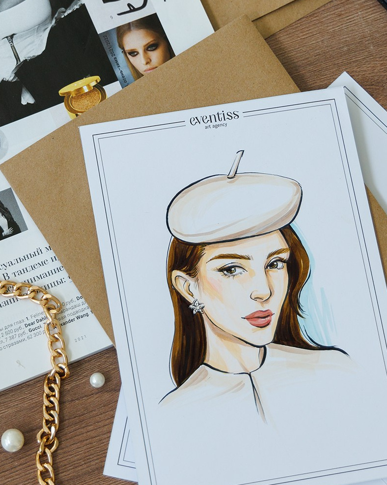 Скетчи гостей на мероприятиях. Художник-иллюстратор на свадьбу. Eventiss art agency| Художники и арт-услуги на мероприятие Москва и МО