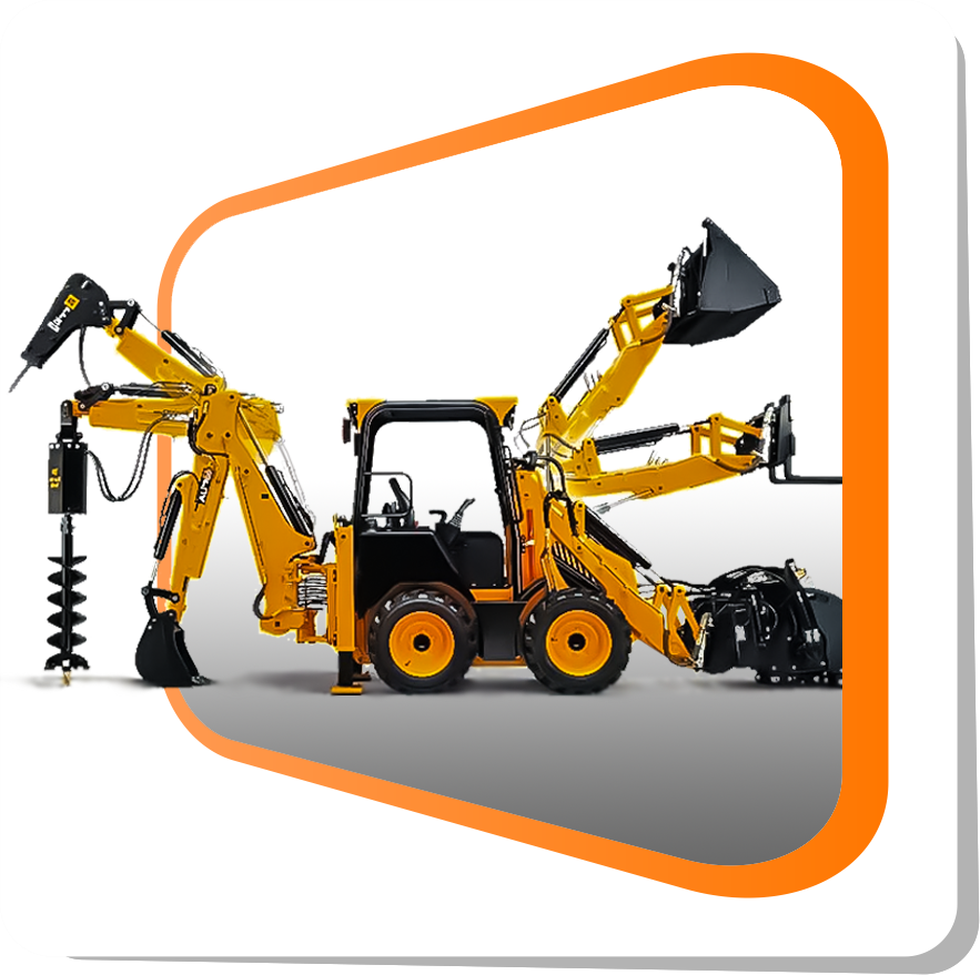 Экскаватор-погрузчик - гидромолот, ковш, вилы, гидробур, щетка