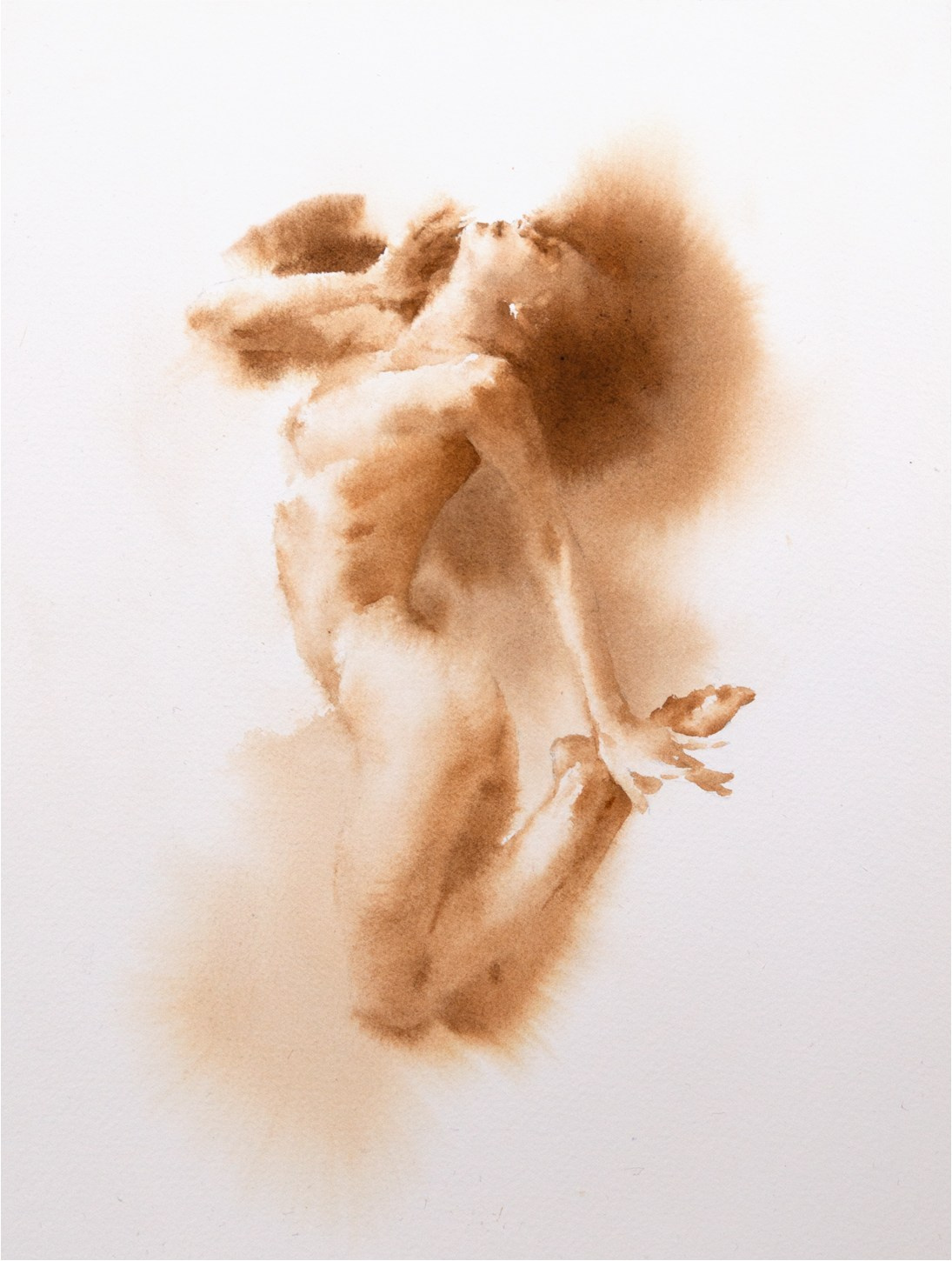 Акварельные работы в монохроме, эротика в акварели