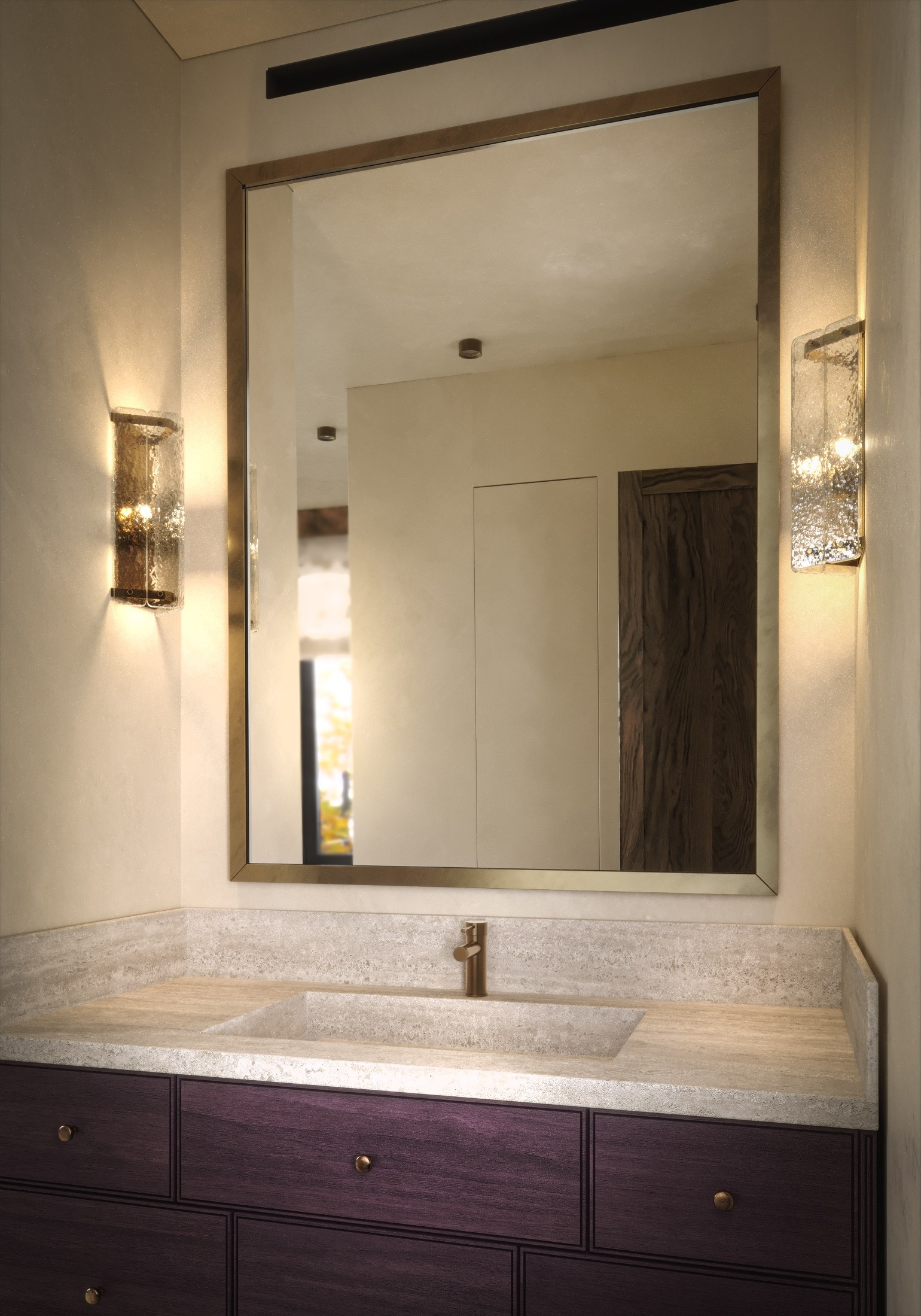 3D visualization of the master bathroom designed by Sabina Valieva. 3D visualization for architects and designers