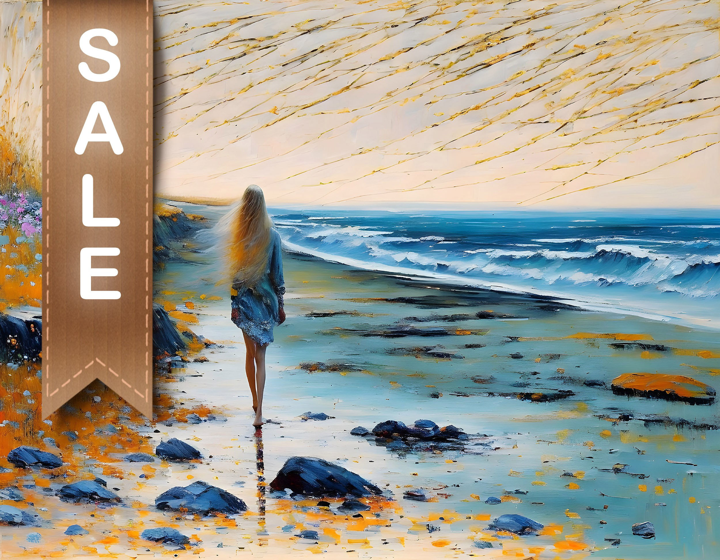 Digital painting-print for interior “Into the distance…”. AI Photo Retoucher and Image Restorer Zhanna Ognivo