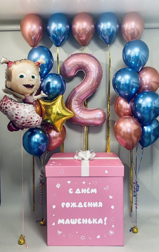 Коробка с шарами. Студия праздничного декора