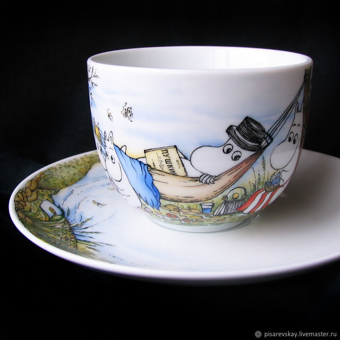 Чайная пара Муми-Тролли. Роспись Фарфора в Санкт-Петербурге