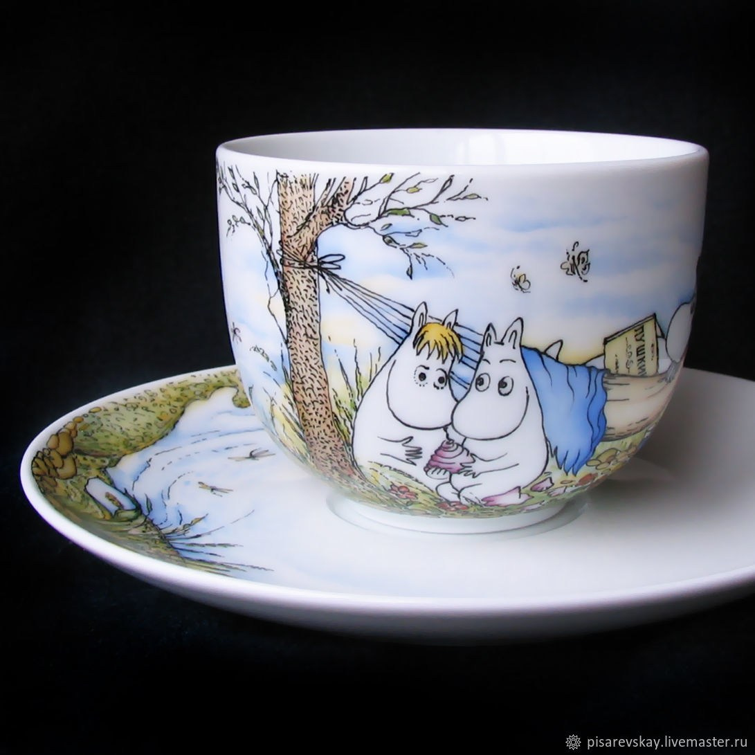 Чайная пара Муми-Тролли. Роспись Фарфора в Санкт-Петербурге