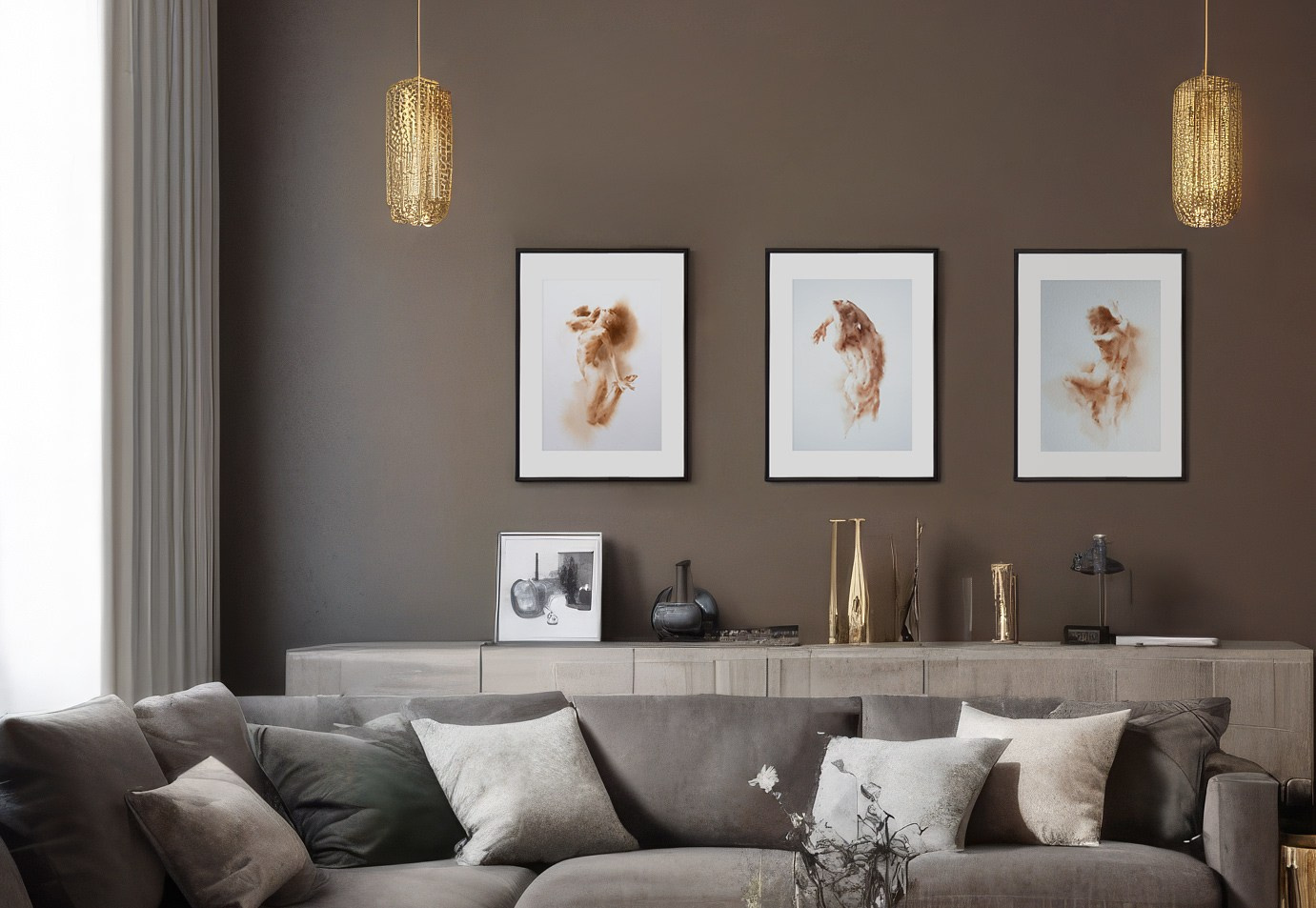 Акварельные работы в монохроме, эротика в акварели