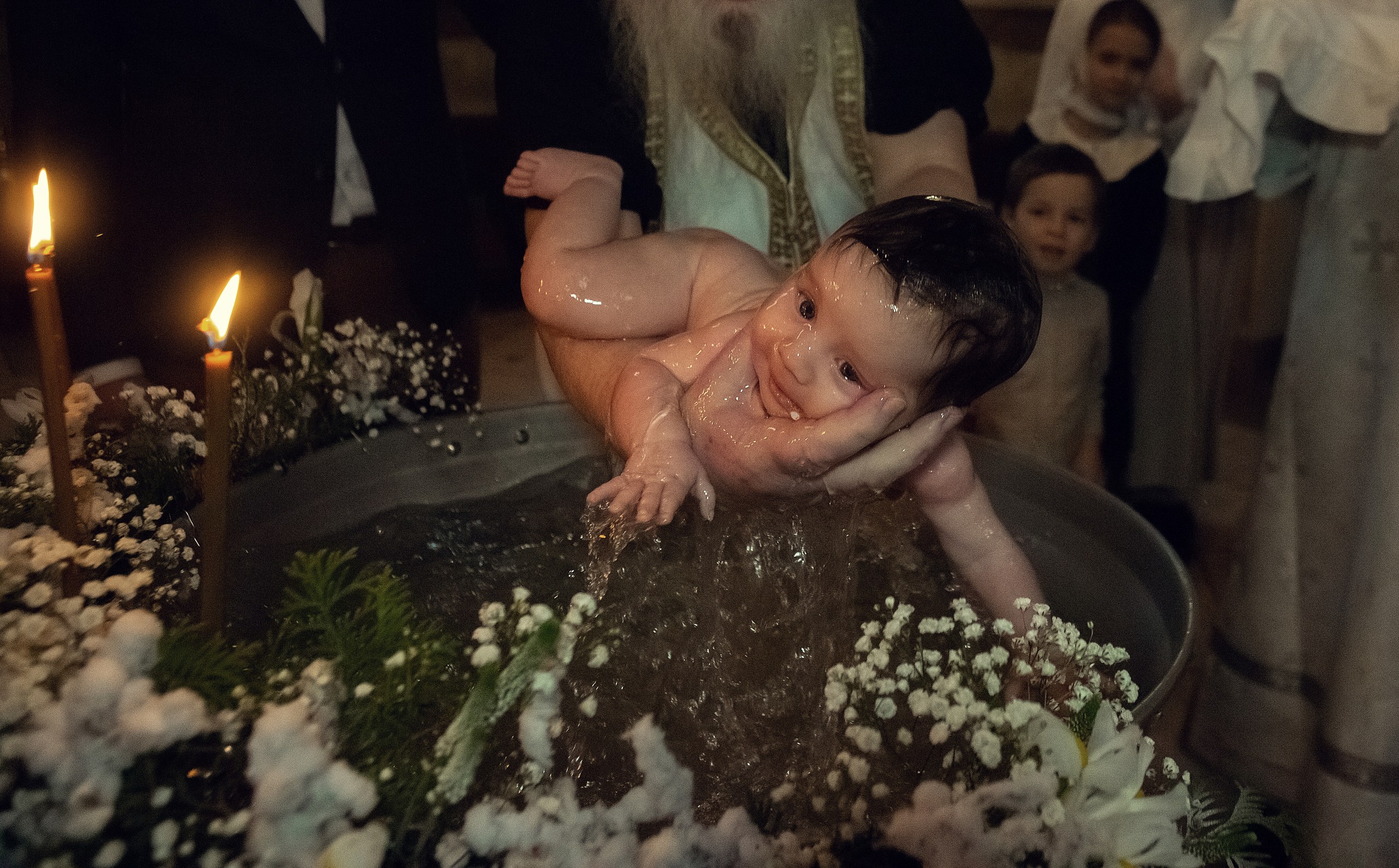 С крещением внучки
