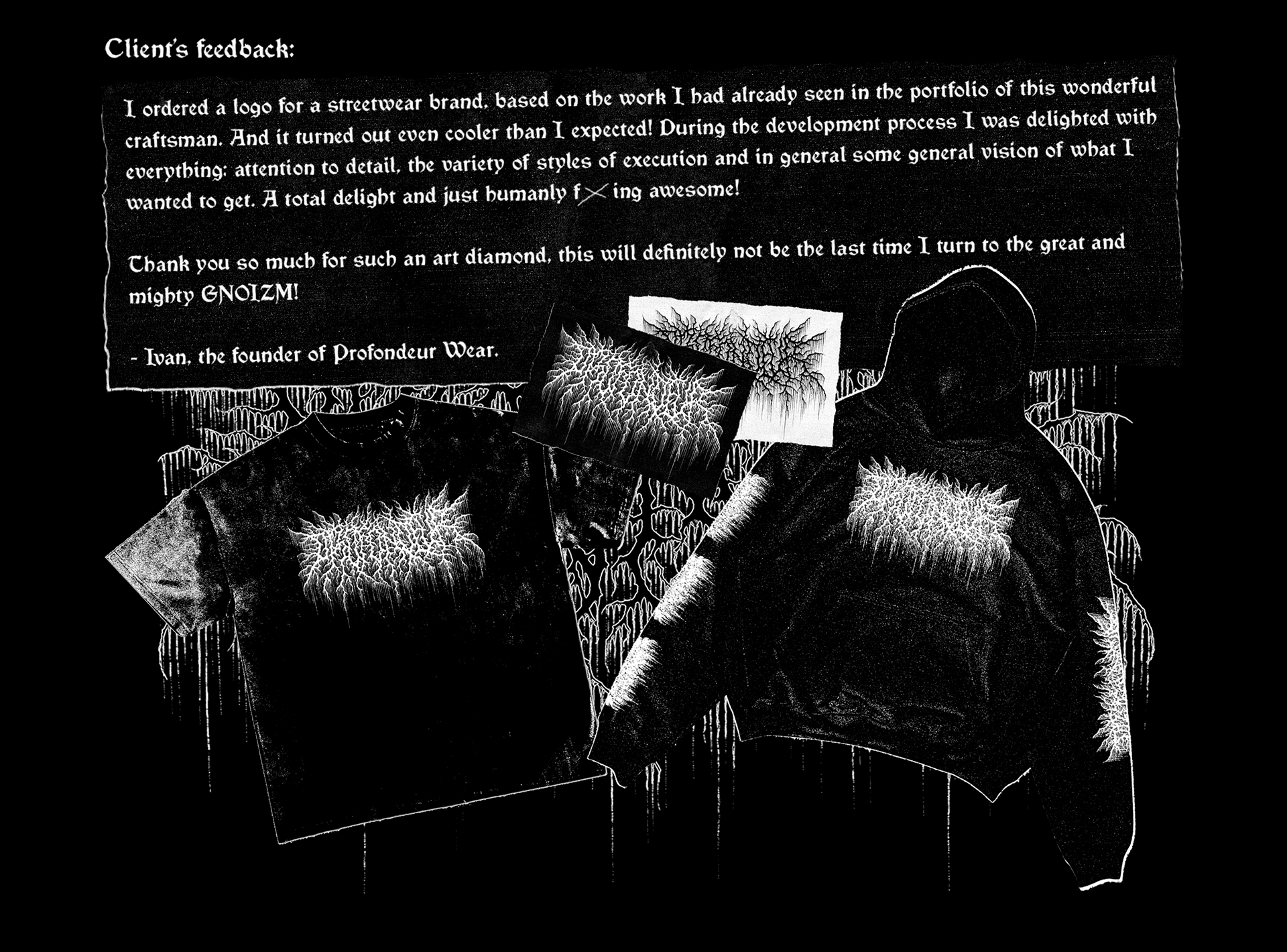 Profondeur | metal logo design & creation. GNOIZM | Metal Logos & Dark Lettering