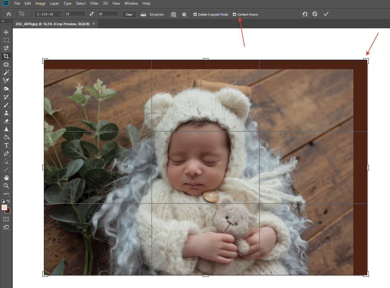 Простое наращивание фона. Ретушь фотографий новорожденных. Алексеева Надежда