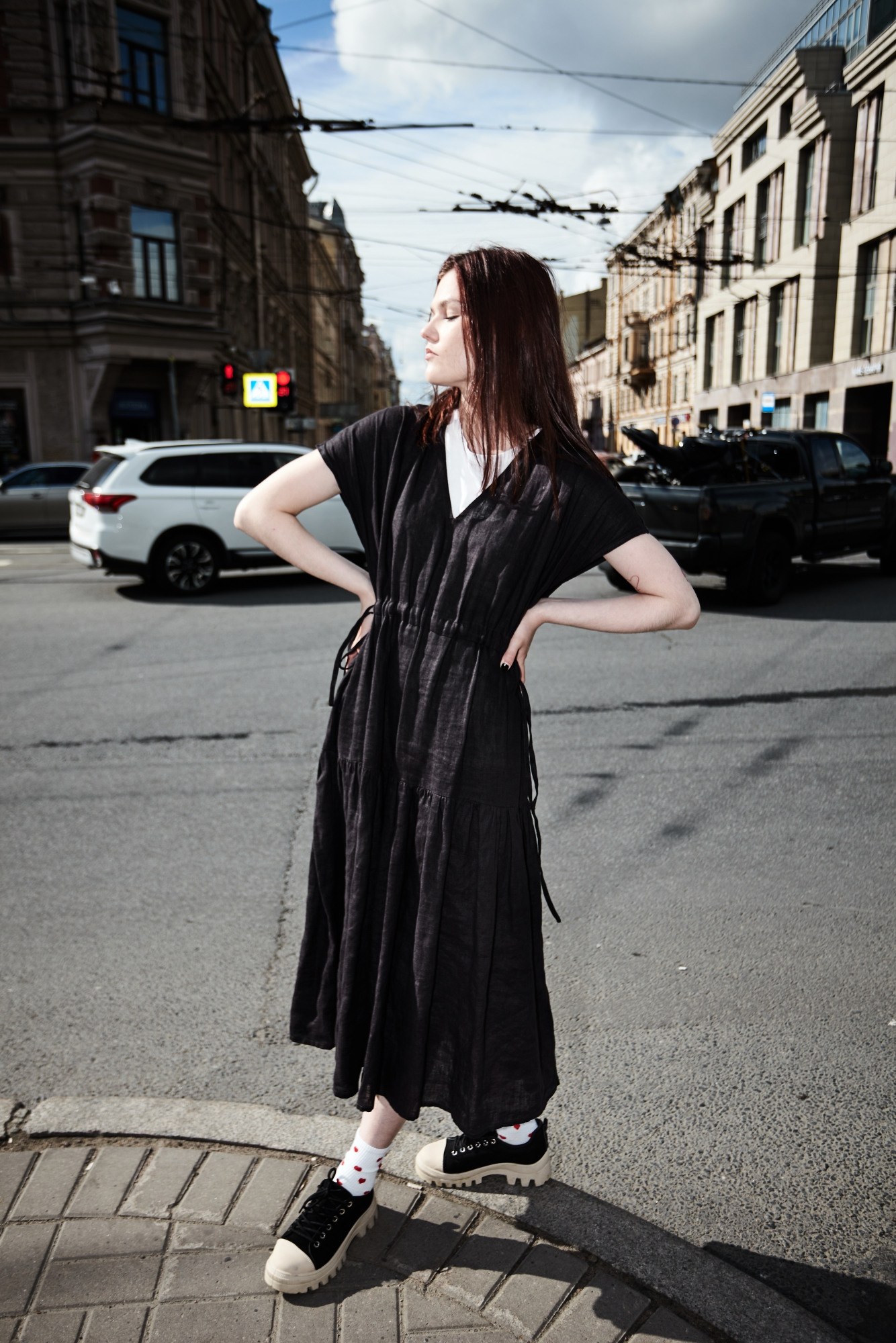 Прогулка у ТЮЗа. Одежда из Санкт-Петербурга СИНИОКО