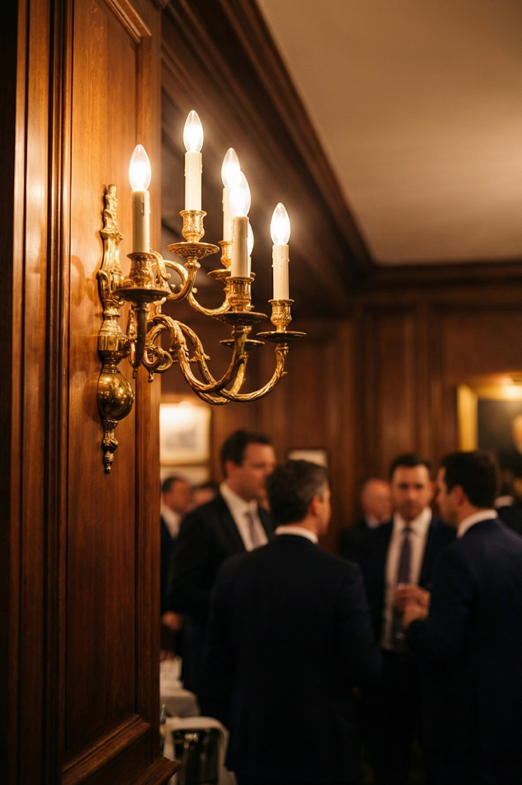 Репортажная фотосъемка интерьера помещения. Гости обсуждают план мероприятия на вечер