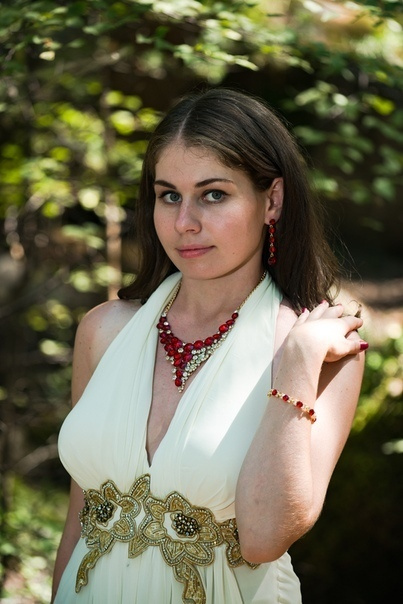 Бижутерия рубин. Колье+серьги+браслет