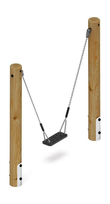 Качели (Лиственница орех) ИО 11.Р.03.01-Л.И1.02 Габариты (ШхДхВ): 2100х180х2050 Зона безопасности, мм: 6950х2100 Возрастные ограничения от 5 до 12 лет, весом не более 70 кг