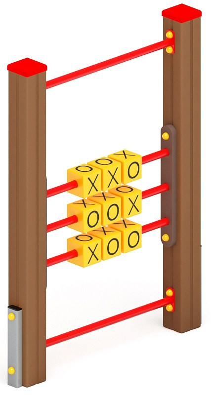 Крестики-нолики - Игровая панель - МФ 22.01.05 Габариты (ШхДхВ): 1050x100x1200 Зона безопасности, мм: 2050х3100