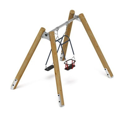 Качели семья (Лиственница орех) ИО 11.Р.07.01-Л.И1.02 Габариты (ШхДхВ): 3150х2340х2580 Зона безопасности, мм: 3240х7700 Возрастные ограничения от 1+ взрослый