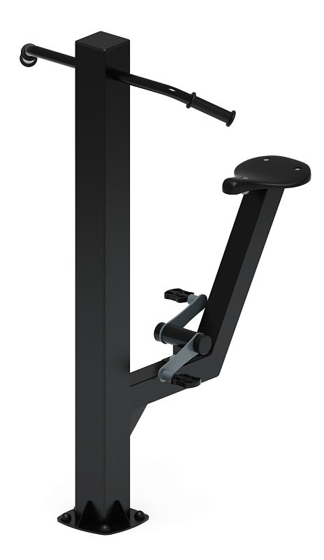 Вело (серый) - Уличный тренажер - СТ 016-13.И1 Габариты (ШхДхВ): 940х840х1490 Зона безопасности, мм: 2000х2000 Оборудование предназначено для подростков в возрасте от 14 лет и взрослых, весом не более 100 кг.