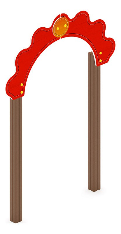 Ромашка - Арка - МФ 80.16.02-И1 Габариты (ШхДхВ): 1200x120x2400 мм Зона безопасности, мм: 3200х2120 