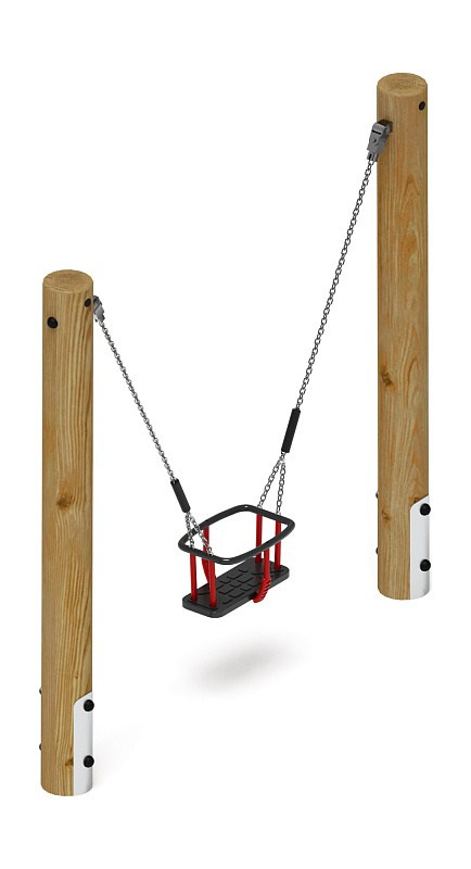 Качели (Лиственница орех) ИО 11.Р.04.01-Л.И2.02 Габариты (ШхДхВ): 2100х300х2050 Зона безопасности, мм: 2100х6950 Возрастные ограничения от 1 до 3 лет, весом не более 70 кг