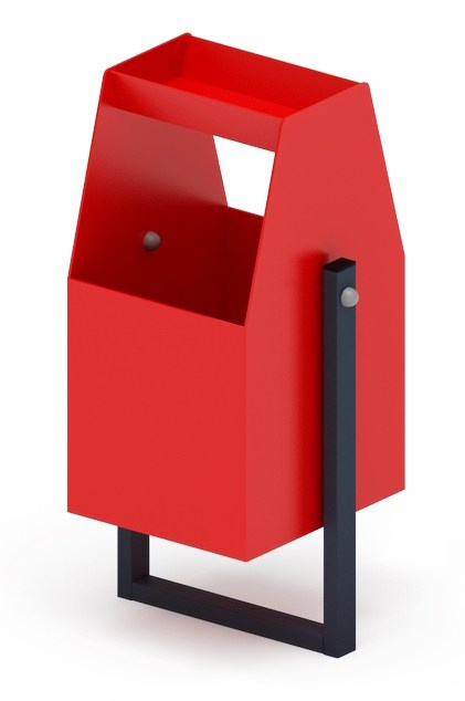 Урна с пепельницей (красная) - МФ 50.01.06-01 Габариты (ШхДхВ): 340x370x800 мм Зона безопасности, мм: 840х870