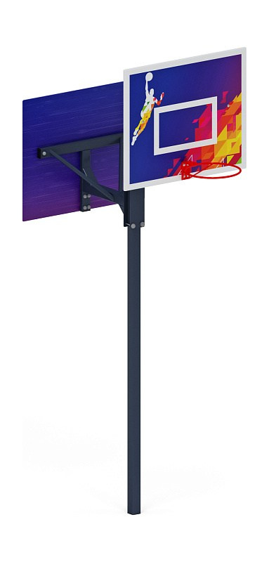 Стойка баскетбольная комбинированная (баскетбол) - СО 2.70.03-01.И1 Габариты (ШхДхВ): 1200х2600х3895 Зона безопасности, мм: 4200х5600