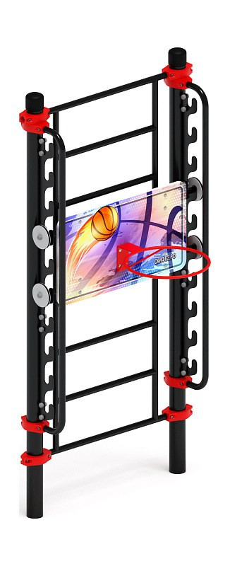 Воркаут 89. Баскетбольный щит переменной высоты (зеленый) ВТ 02.14-01 Габариты (ШхДхВ):1150х810х2400 Зона безопасности, мм:4150х3810 Возрастные ограничения от 14 лет, весом не более 100 кг