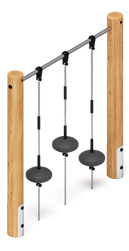 Спортивная серия (лиственница) СК 2.08.03-Л.И1 Габариты (ШхДхВ): 1970х300х2000 Зона безопасности, мм: 4970х3300 Возрастные ограничения от 5 до 12 лет
