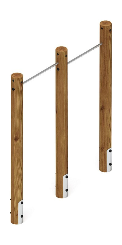 Турник взрослый двойной (лиственница орех) СО 2.20.09-Л.И1.02 Габариты (ШхДхВ): 2340х180х2500 Зона безопасности, мм: 5340х3180 Возрастные ограничения от 12 лет