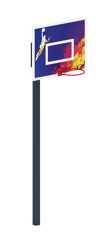 Стойка баскетбольная (баскетбол) - СО 2.70.02-01.И1 Габариты (ШхДхВ): 1200х1360х3895 Зона безопасности, мм: 4200х4360