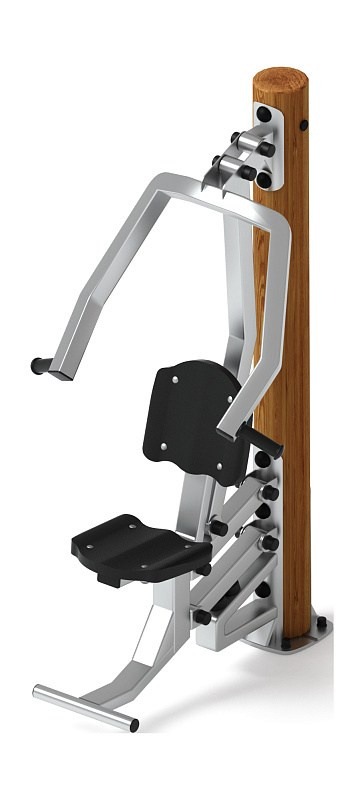 Жим от груди (лиственница темный) СТ 006-Л.И3.01 Габариты (ШхДхВ): 1010х910х1760 Зона безопасности, мм: 2000х2000 Оборудование предназначено для подростков в возрасте от 14 лет и взрослых, весом не более 100 кг.