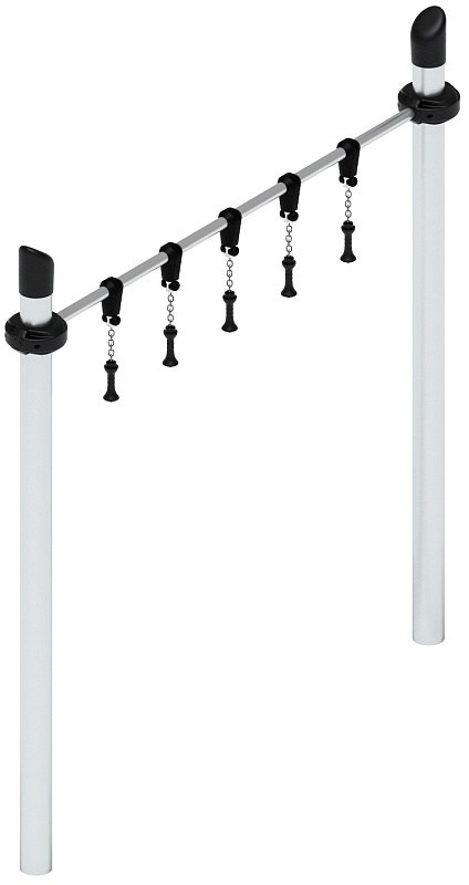 Спортивная серия СК 2.06.05 Габариты (ШхДхВ): 2340х210х2380 Зона безопасности, мм: 5340х3210 Возрастные ограничения 5-12 лет