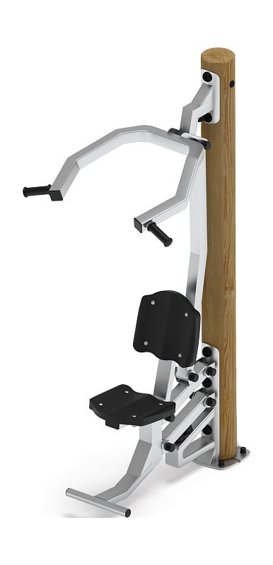 Тренажер тяга верхняя (лиственница орех) СТ 007-Л.И3.02 Габариты (ШхДхВ): 1010х850х2100 Зона безопасности, мм: 2000х2000 Оборудование предназначено для подростков в возрасте от 14 лет и взрослых, весом не более 100 кг.