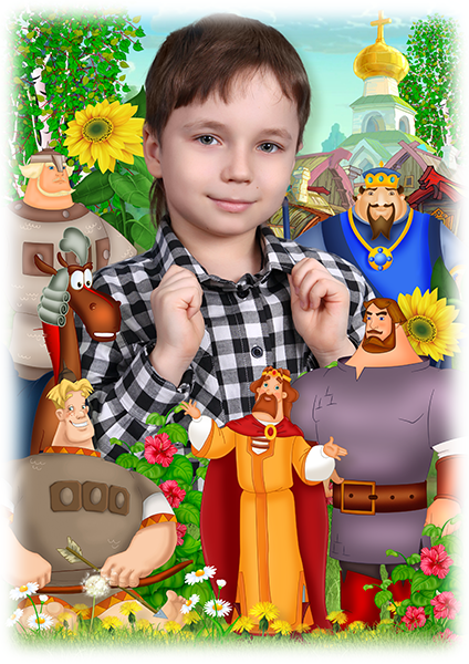 Шаблон 621 для детского сада «Три богатыря». Medlori fotobook Выпускные альбомы в Липецке Лариса Медведева