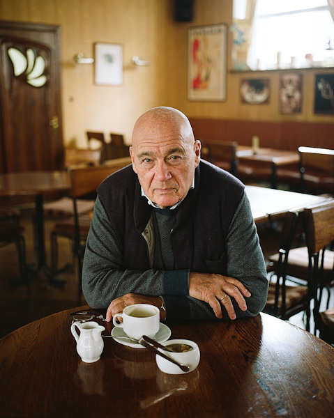 Portrait of Vladimir Pozner, Soviet and Russian TV anchor, commissioned by The Financial Times Magazine
