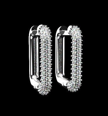 Серьги с бриллиантами из белого золота