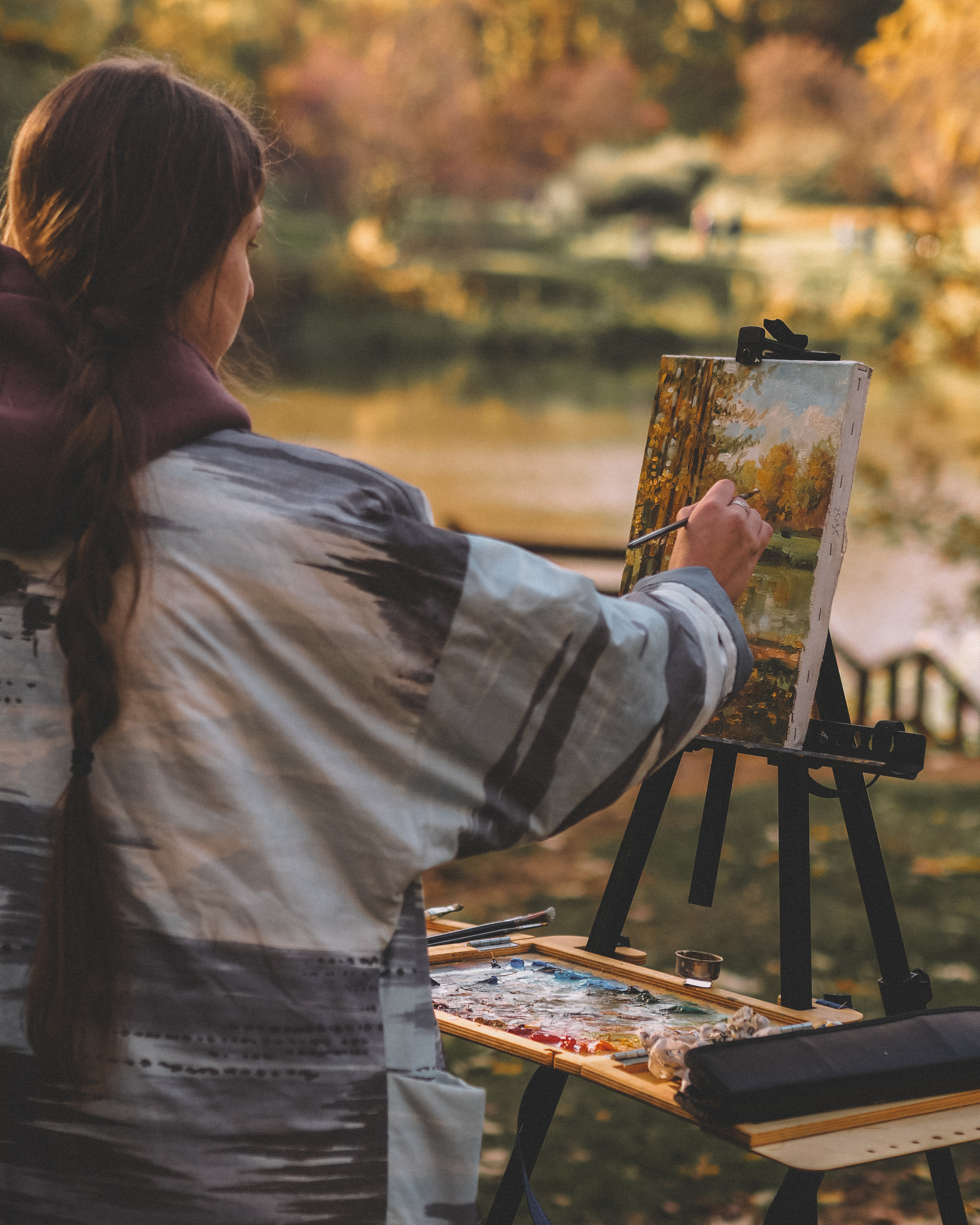 Художник в парке. Семейный фотограф на крещение Кристина Фриденберга, Москва