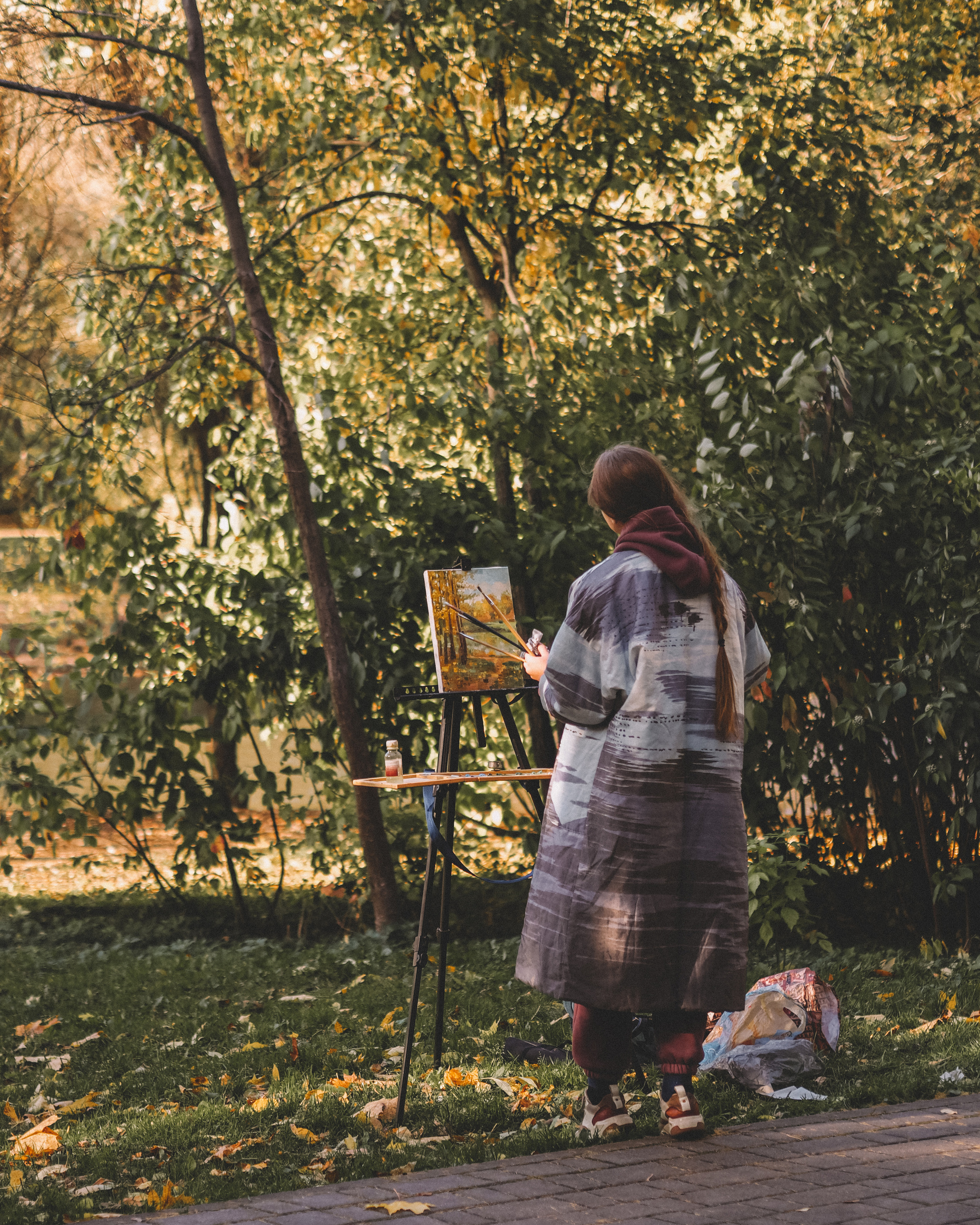 Художник в парке. Семейный фотограф на крещение Кристина Фриденберга, Москва