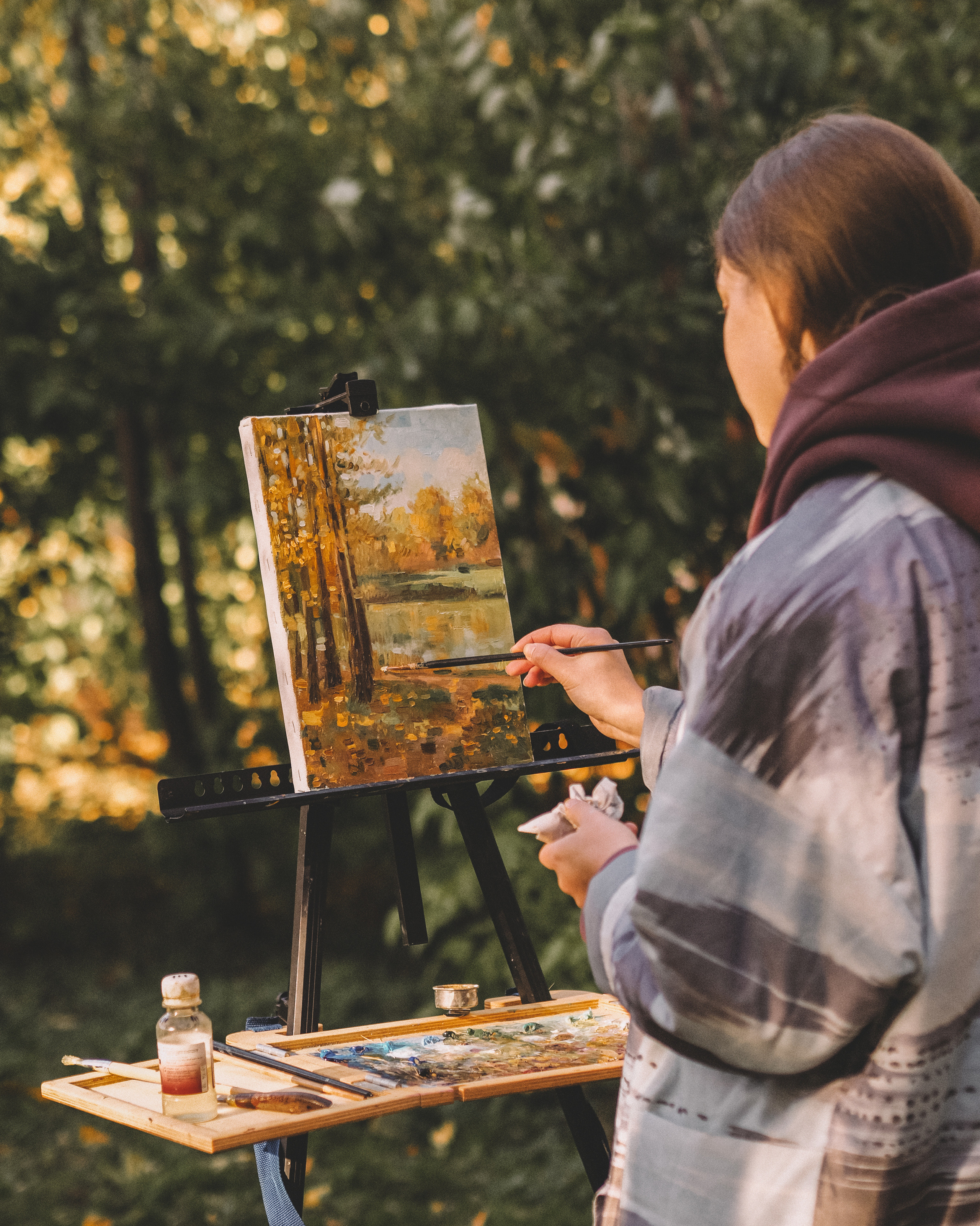 Художник в парке. Семейный фотограф на крещение Кристина Фриденберга, Москва