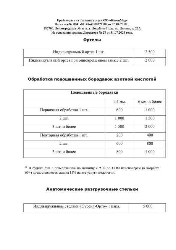 Подология. Клиника здоровья и красоты «Бьюти Мед Про» г. Лодейное Поле