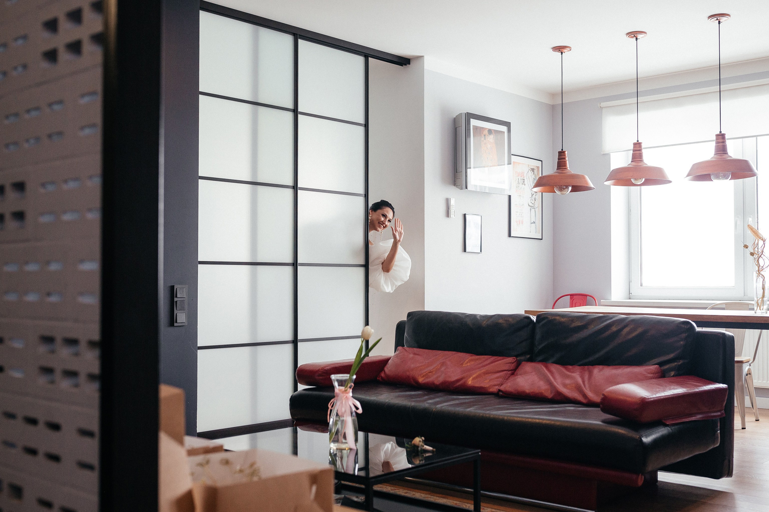 Яркая свадебная фотосессия зимой